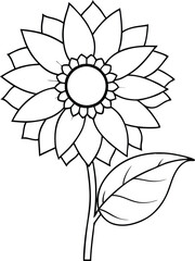 Elegant Sunflower Vector Illustration to Enhance Your Floral Art Collection
