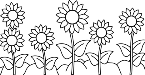 Gordijnen Trendy bloemen Cheerful Sunflower Landscape Bathed in Summer Light and Nature's Beauty   © Bappaditya Roy