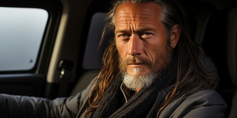 Fototapeta premium man in the car