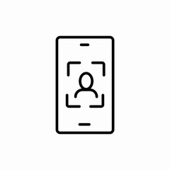 face id scan smartphone icon sign vector