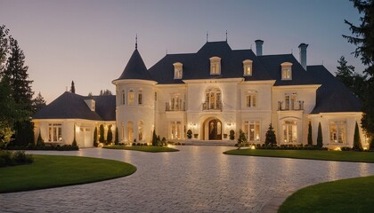 Luxury suburban estate with modern architecture expensive contemporary exterior and residential
5