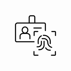 id card fingerprint icon sign vector