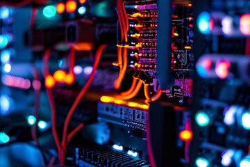 Obraz premium remotely managed power microscopic view highlights remote manag