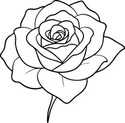 Elegant Vector Design of a Vibrant Rose Bud in Full Color
