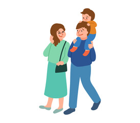 3人家族のイラスト