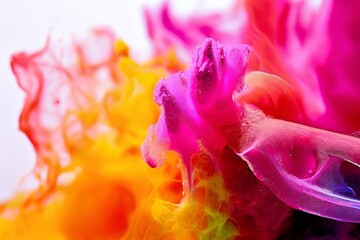  color splash close up of an object with a color splash effect a