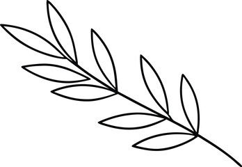 Graceful Olive Branch with Rich Green Leaves Vector Graphic for Eco Friendly Themes
