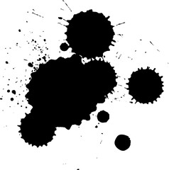 black ink brush dropped splash splatter