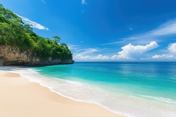 Fototapeta premium Stunning tropical beach with crystal clear turquoise water