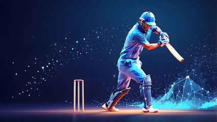 Ultimate Cricket Game with Action Player & Blue Lights – A Thrilling Experience