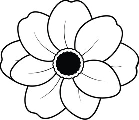 Elegant Anemone Flower Vector Illustration Celebrating Nature's Beauty
