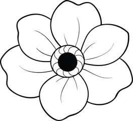 Vibrant Anemone Flower Vector Illustration for Nature Lovers
