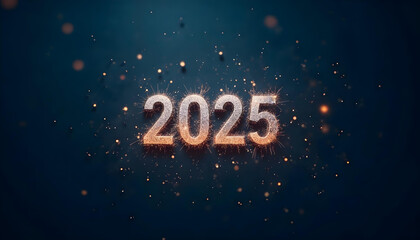 2025 Sparkle Effect Text 3D - New Year Wallpaper