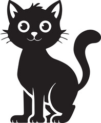 A Black cat silhouette vector style illustration