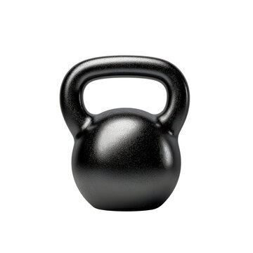 Black kettlebell on a transparent background