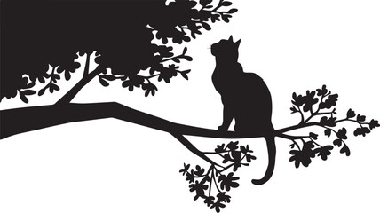 A Black cat silhouette vector style illustration
