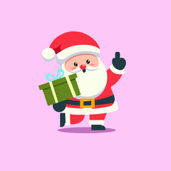 Classic Santa Claus Vector with Adorable Gift Boxes for elements, sticker and clipart