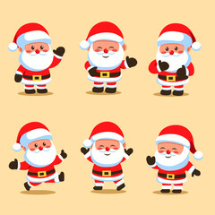 set of collection cute santa claus for elements, clipart, and sticker