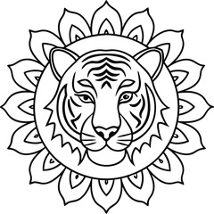 Mystical Tiger Mandala Vector Design Perfect for Creative Art Lovers
