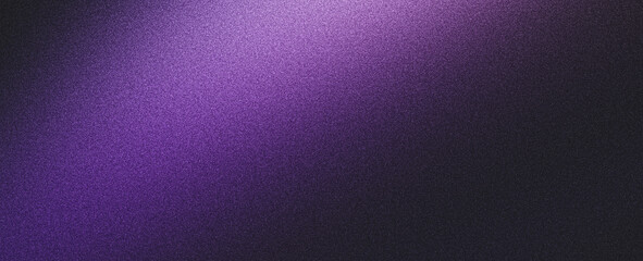 Purple black grainy background, abstract glowing violet color gradient, noisy texture poster banner header backdrop design