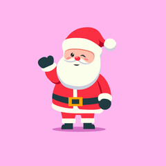 Charming Santa Claus Illustration Alongside Wrapped Gifts