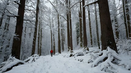 winter forest in the snow