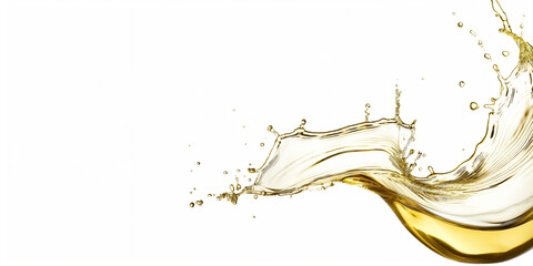 Splash of golden liquid on white background, oil texture, abstract fluid splash, golden fluid dynamics, clean white canvas, liquid art concept