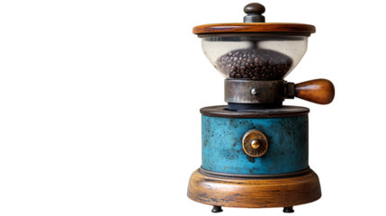 a close up of a coffee grinder. 