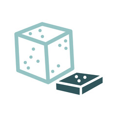 Feta cheese cubes vector icon
