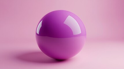 Obraz premium Shiny Purple Sphere on a Pink Background