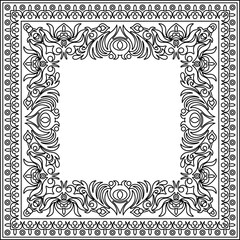 Vector abstract decorative floral ethnic ornamental illustration. Square sketchy background