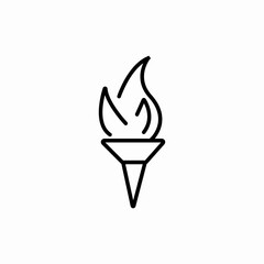 torch with fire icon sign vector