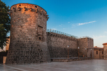 Krk Croatia 28.06.24The walls of the Frankopan fortress at sunrise
