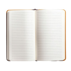 Open blank notebook with lined pages for writing