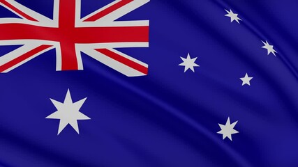 4K Flag Australia Realistic Waving Wind video