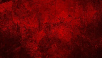 Obraz premium Abstract red bloody painted colorful dark grunge old aged retro vintage stone concrete cement wall floor or paper texture, with cracks - Abstract background pattern template for halloween