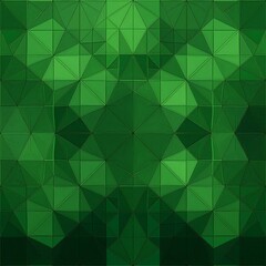 Obraz premium Abstract triangular dark green mosaic tile wallpaper texture with geometric fluted triangles background banner