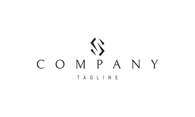 Fototapeta premium Vector logo with an abstract image of the letter S in a white space style.