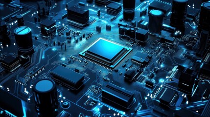 Fototapeta premium Circuit Board with CPU