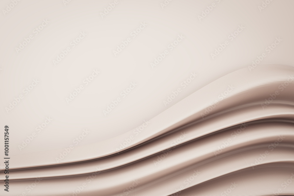 Aufkleber Beige abstract wave pattern background. 3D Rendering