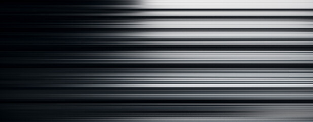 Abstract black and white horizontal motion lines background. 3D Rendering