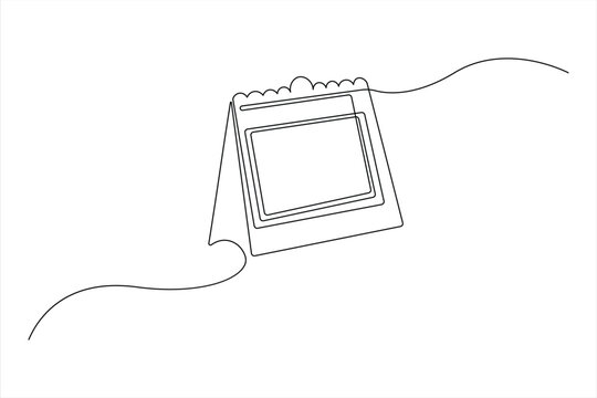 recommend clip art: Single line art table calendar Month Date continuous drawing of outline vector illustration
                    