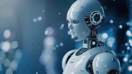 Stunning Blue Intelligent Robot Technology Background: A Futuristic and Advanced Vision. Explore the Possibilities