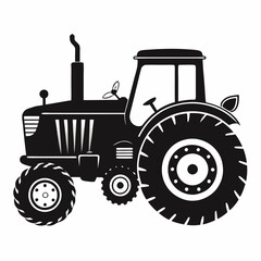 Christmas Farm tractor Black silhouette