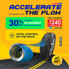 Tyre advertisement. Accelerate the flow.