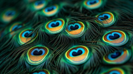 Vibrant abstract background featuring peacock feather patterns for creative design