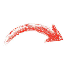 Bold Red Arrow Painted on a White Wall Signifying Direction and Movement