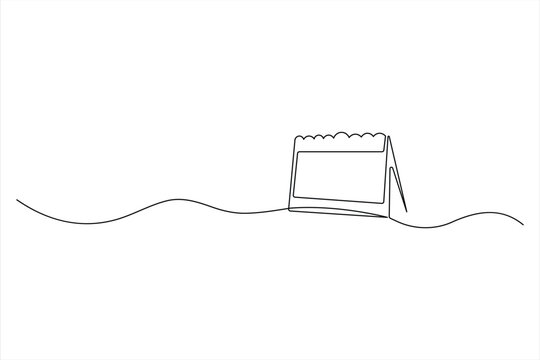 recommend clip art: Single line art table calendar Month Date continuous drawing of outline vector illustration
                    