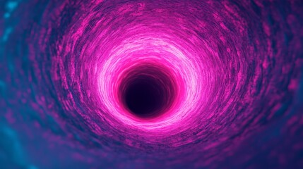 Abstract swirling tunnel with vibrant pink and black tones