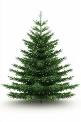 Obraz premium Elegant Christmas Tree Decorated with Lights